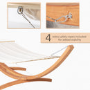 Outsunny Outdoor Garden Hammock Swing Hanging Bed w/Wooden Stand for Patio White
