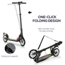 HOMCOM Folding Kick Scooter Hight-Adjustable w/ Rear Brake & Double Shock Black
