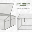 Outsunny Outdoor 2 Level Adjustable Roof Cold Frame Greenhouse Aluminium Frame