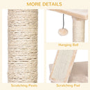 PawHut Corner Cat Tree Tower for Indoor Cats with Scratching Post, Condo, Beige