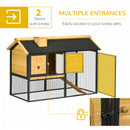 PawHut Rabbit Hutch Outdoor Bunny Cage w/ Run, Removable Tray, 120 x 55.5 x 80cm