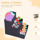 PawHut 3 Step Pet Stairs Portable Mobility Assistance w/ Washable Cover Black