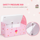 ZONEKIZ  2 in 1 Wooden Kids Storage Bench, Toy Box w/ Safety Rod - Pink