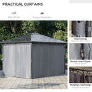 Outsunny 3 x 3.6m Hardtop Gazebo for Garden Party w/ Polycarbonate Curtains