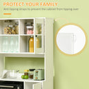 HOMCOM Freestanding Kitchen Storage Cabinet Cupboards Adjustable Shelves White