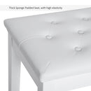 HOMCOM Classic Piano Bench Padded Seat Makeup Stool Solid Wood Wooden White