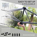 Outsunny Pop Up Gazebo Foldable w/ Wheeled Carry Bag & 4 Weight Bags, White