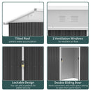 Outsunny Pend Garden Storage Shed w/ Sliding Door Ventilation Window Sloped Roof