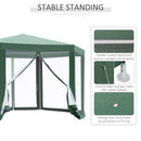 Outsunny Garden Hexagonal Gazebo Patio Outdoor Canopy Patio Party Tent Green