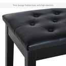 HOMCOM Classic Piano Bench Padded Seat Makeup Stool Solid Wood Wooden Black