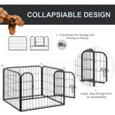 Pawhut Metal Pet Playpen Dog Kennel w/Door Latches In/Outdoor Use 82Lx82Wx60Hcm