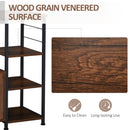 HOMCOM Storage Shelf Side Table Metal Frame End Desk for Living Room, Kitchen