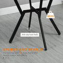 HOMCOM Small Kitchen Table with Black Steel Legs Dining Desk for Living Room