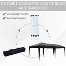 Outsunny 3m x 6m Pop Up Gazebo Party Tent Canopy Marquee with Storage Bag Black