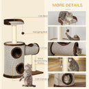 PawHut Cat Tree Tower Activity Centre w/ Cat House, Bed, Sisal Post, Hanging Toy