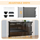 PawHut Retractable Stair Gate for Dogs Mesh Safety Gate - Black