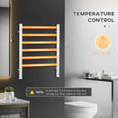 HOMCOM 6 Bar Electric Towel Warmer Aluminum Wall Mounted & Free Standing Silver