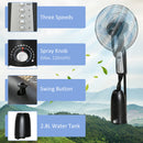 HOMCOM Pedestal Fan with Water Mist Spray Standing Fan w/ 2.8L Water Tank Black