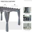 Outsunny 3.6 x 3(m) Outdoor Retractable Pergola Gazebo Sun Shade Canopy Curtains