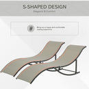 Outsunny Set of 2 Zero Gravity Lounge Chair Recliners Sun Lounger Khaki