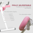 SPORTNOW Foldable Ab Machine, Abs Trainer with Adjustable Height, LCD Monitor