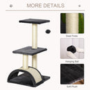 PawHut Cat Tree Activity Center w/ Scratching Posts Sisal Arc Hanging Ball Grey