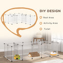 PawHut Pet Playpen, 18 Panels DIY Small Animal Cage, for Guinea Pigs, Hegehogs