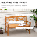 Outsunny 2-Seater Wooden Garden Bench Outdoor Patio Loveseat Natural