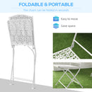 Outsunny Garden Bistro Set for 2 with Folding Chairs and Round Table, White