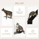 PawHut 3 PCs Wall Mounted Cat Tree Cat Shelves Climbing Shelf Set - Brown