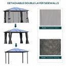 Outsunny 3 x 3.6(m) Aluminium Hardtop Gazebo Canopy w/ Polycarbonate Top