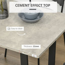 HOMCOM Rectangular Dining Table with Adjustable Steel Base for 4 People Grey