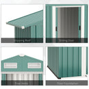 Outsunny 6ft x 3ft Metal Shed Garden Shed w/ Double Door & Air Vents, Green