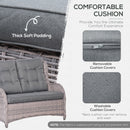 Outsunny 4 PCs Outdoor Rattan Sofa Set, Patio Garden Wicker Sectional Sofa Set