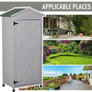 Outsunny 74x55x155cm Garden Storage Shed Cabinet 2 Shelves Hooks Lock Grey