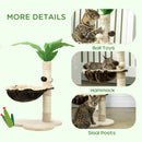 PawHut 68cm Cat Tower Palm Tree Shaped Cat Tree w/ Hammock - Beige