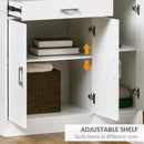 HOMCOM Modern Sideboard with Storage Cabinet, Floor Cupboard with Drawer White