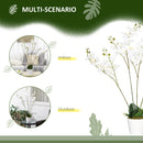 HOMCOM Artificial fake faux Flowers Potted White Orchid Plant Home Décor