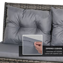 Outsunny 6 PCs Patio wicker Sofa Set Rattan Chair Furniture w/ Glass & Cushioned