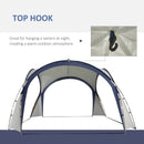 Outsunny Outdoor Gazebo Event Dome Shelter Party Tent for Garden Cream and Blue