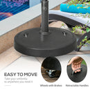 Outsunny 23.5kg Round Resin Garden Parasol Base for Poles of 38mm-48mm
