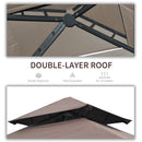 Outsunny Party BBQ Tent Outdoor Camping Patio Canopy Awing Waterproof Coffee