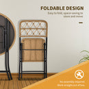 Outsunny 3 PCS Folding Rattan Wicker Bistro Set, Coffee Table Set, Natural
