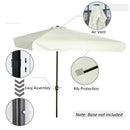 Outsunny 2.3m Half Round Parasol Garden Sun Umbrella Metal w/ Crank Off-White