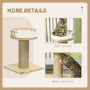 PawHut 52cm Kitty Activity Centre w/ Bed, Jute Scratching Post