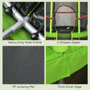 HOMCOM Kids Trampoline Mini Bouncer w/ Enclosure Net for 3-6 Years Green