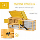 Pawhut Rabbit Hutch Pet House Outdoor Run Design w/ Water-Resistant Paint Ramp