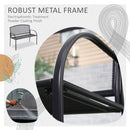 Outsunny 2 Seater Metal Garden Bench Outdoor Furniture for Porch Lawn Grey