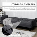 HOMCOM Upholstered Sofa bed 3 Seater Home Theater with Storage Grey