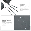 Outsunny 45 x 45cm Replacement Garden Seat Cushion Pad with Ties, Dark Grey